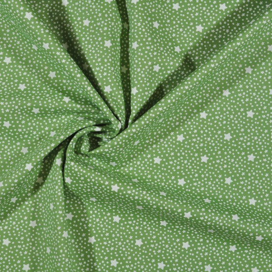 Tecido Tricoline Estampa Estrelinhas Verde Folha Largura 150cm 100%Algodão Conserv 1-I/2-2/3-2/4-1/5-2/6-1