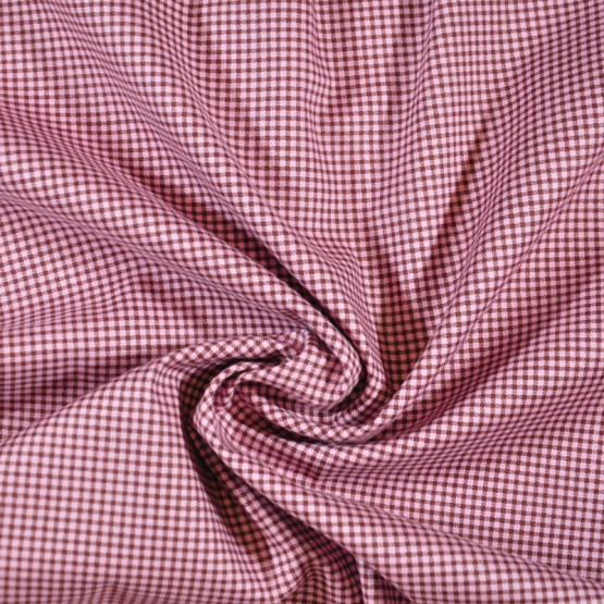 Tecido Tricoline Xadrez Vichy Marrom Fundo Rosa Larg140cm 100%algodão